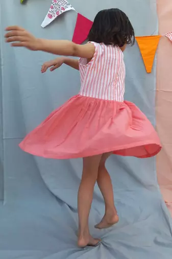 Pink cotton woven dress