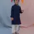 Blue cotton woven  kurta pyjama for boys