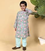 Multicolor cotton woven  kurta pyjama