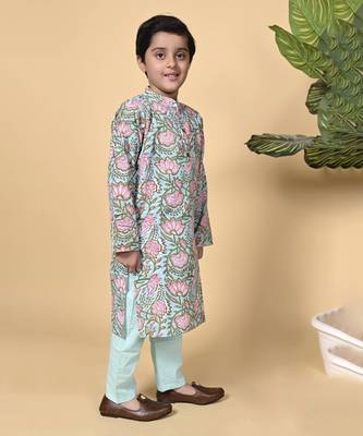 Multicolor cotton woven  kurta pyjama 2