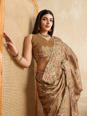 beige coding multi embroidered saree 2