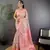 rose pink Silk blend floral motifs coppery tone banarasi saree