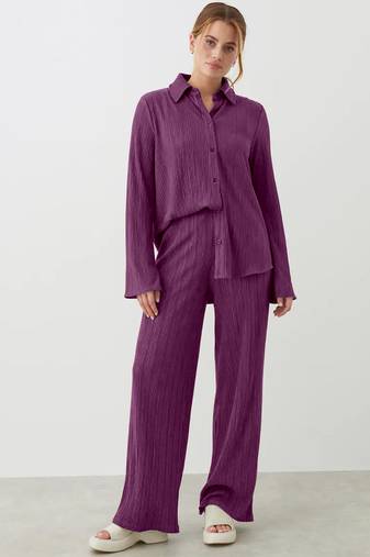Trendmalls Casual cotton blend shirt with trouser co ords set
