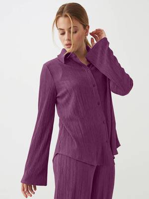 Trendmalls Casual cotton blend shirt with trouser co ords set 4