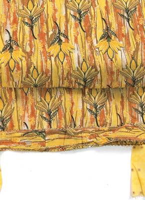 Yellow cotton printed summer collection unstitched suit with cotton dupatta 3
