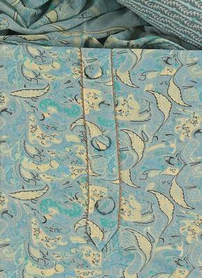 Aqua blue cotton printed summer collection unstitched suit with cotton dupatta 5