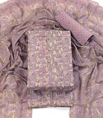 Violet cotton printed summer collection unstitched suit with cotton dupatta