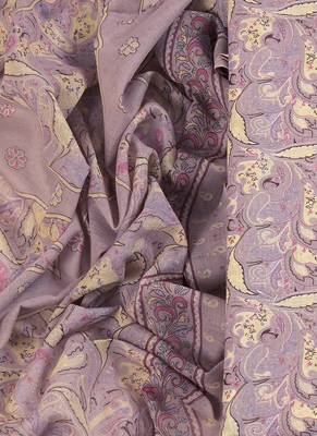 Violet cotton printed summer collection unstitched suit with cotton dupatta 4