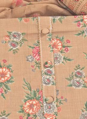 Peach cotton printed summer collection unstitched suit with cotton dupatta 5