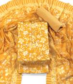 Yellow cotton printed summer collection unstitched suit with cotton dupatta