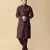 Wine solid silk kurta jacket paired with kurta & pant