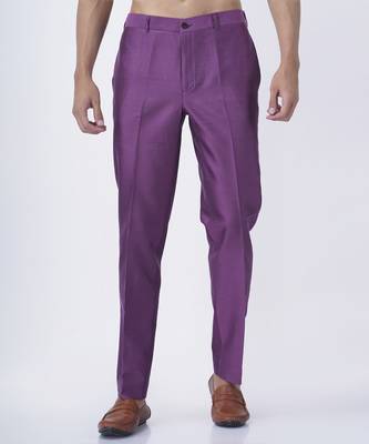Lilac silk floral printed jacket paired with kurta & pant 5