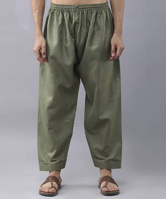 Green silk floral printed mens kurta & pant 5