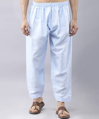 Sky blue silk floral printed mens kurta & pant 5