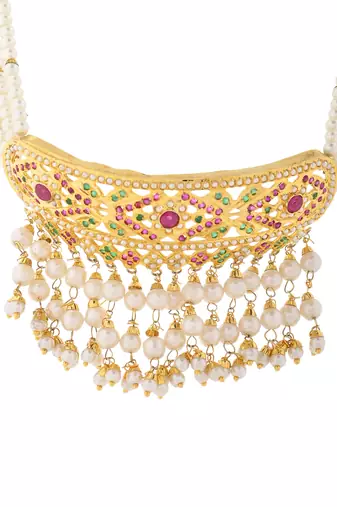 Heritage-inspired kundan & pearl necklace