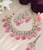 Royal moissanite choker with onyx drop accents