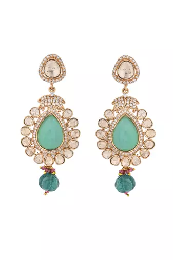 Regal emerald kundan necklace set