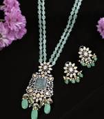 Exquisite green beaded kundan jewellery set