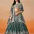 mesmerizing Dove blue zari and sequins embroidered georgette indian wedding lehenga dress