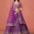 Glamourous purple sequin zari embroidered georgette indian wedding lehenga dress