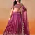 Charming red pink zari embroidery with sequins work georgette lehenga
