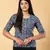Blue and beige cotton regular top