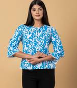 Turquoise cotton shrit top