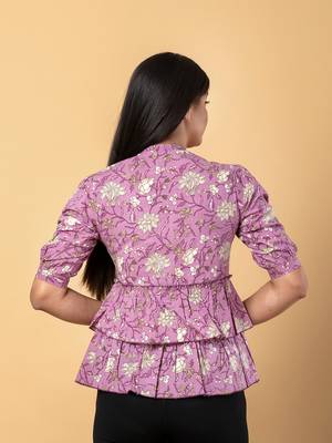Mauve cotton shirt top 3