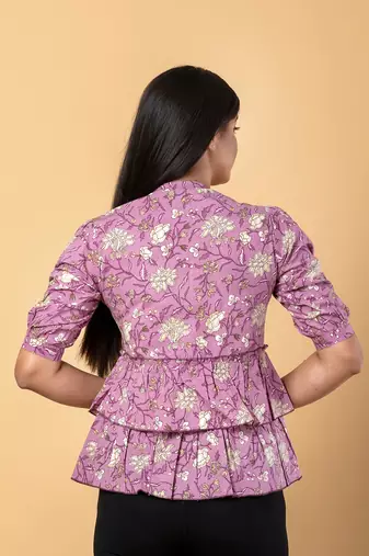 Mauve cotton shirt top