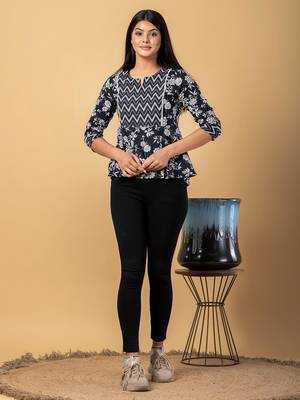 Black cotton cinched waist top 5