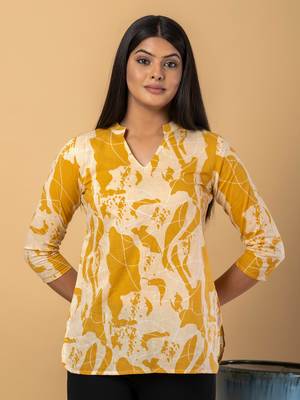 Mustard cotton regular top 1