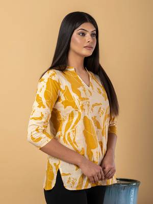 Mustard cotton regular top 2