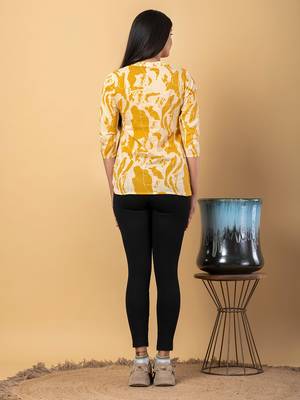 Mustard cotton regular top 3