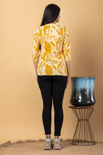Mustard cotton regular top