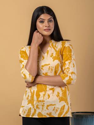 Mustard cotton regular top 4