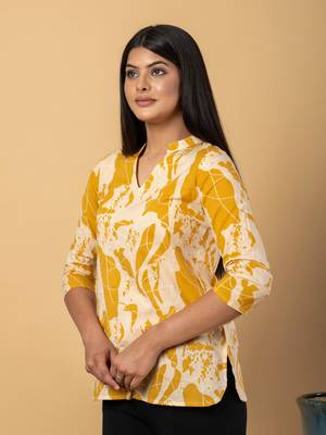 Mustard cotton regular top 5