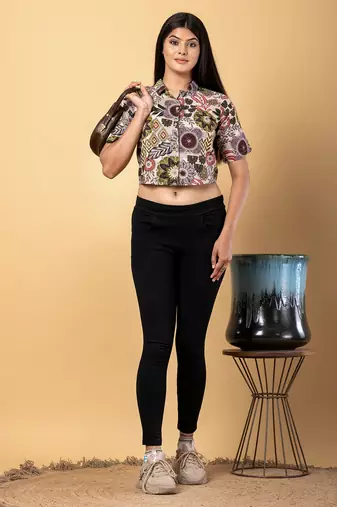 Multicolor cotton crop top