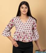 White cotton crop top