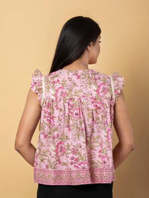 Baby pink cotton peplum top 3