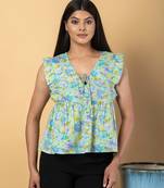 Sea green cotton empire top