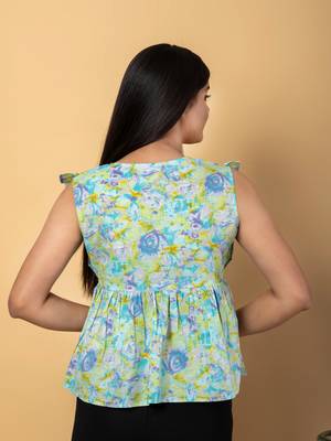 Sea green cotton empire top 3