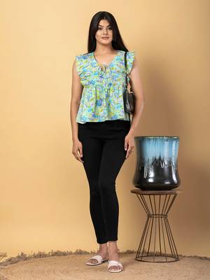 Sea green cotton empire top 5