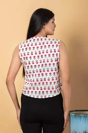 White cotton vest top