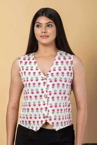 White cotton vest top