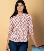 Cream cotton regular top
