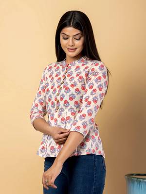 Cream cotton regular top 2