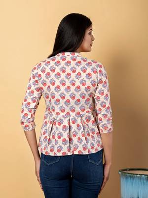 Cream cotton regular top 3