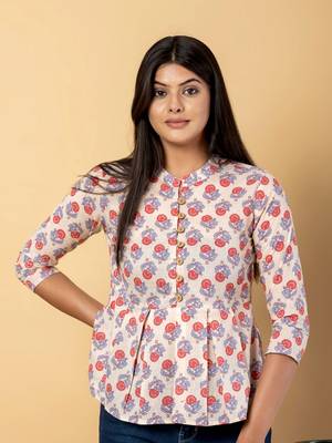 Cream cotton regular top 4