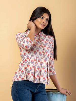 Cream cotton regular top 5