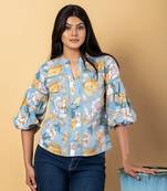 Sky blue cotton ragular top